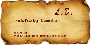 Ledofszky Demeter névjegykártya